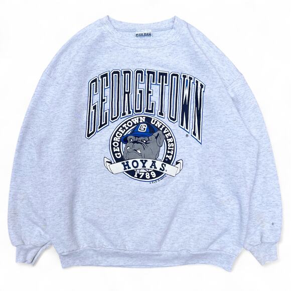 Vintage Georgetown University Hoyas Bulldog Crewneck Sweatshirt College School - Picture 1 of 12